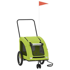 vidaXL Pet Bike Trailer Green Oxford Fabric and Iron 2