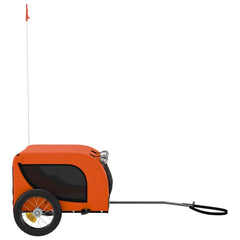 vidaXL Pet Bike Trailer Orange and Black Oxford Fabric and Iron 5