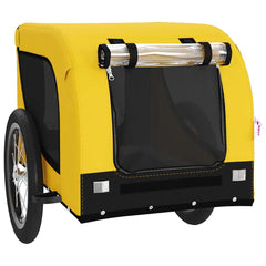 Pet Bike Trailer Oxford Fabric and Iron Height 66 cm Yellow 124 cm 65 cm