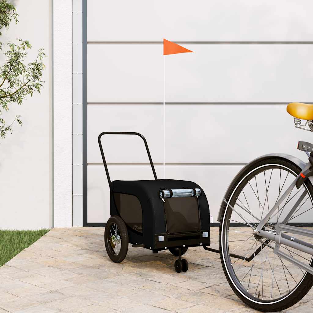 vidaXL Pet Bike Trailer Oxford Fabric and Iron Height 53 cm