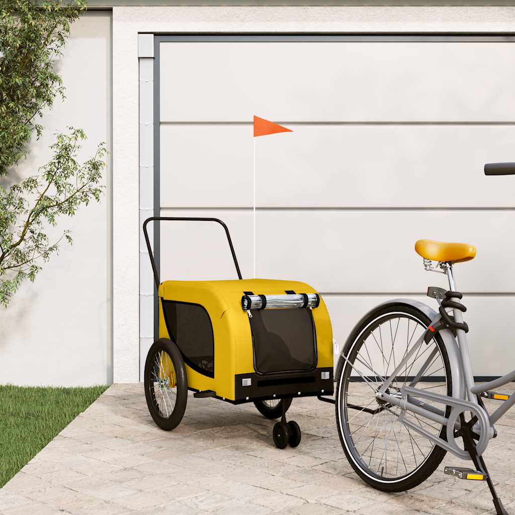 vidaXL Pet Bike Trailer Oxford Fabric and Iron Height 74 cm
