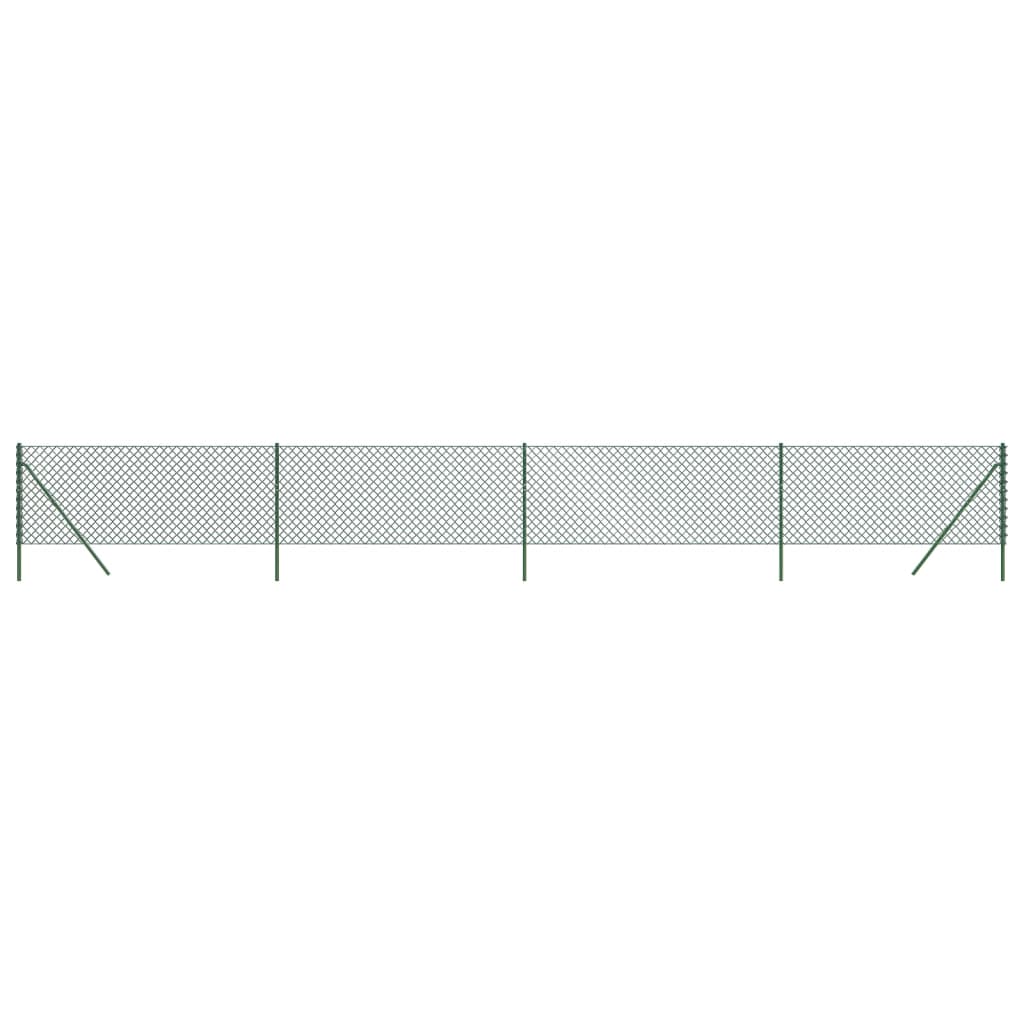 vidaXL Chain Link Fence Green 0.8x10 m 2