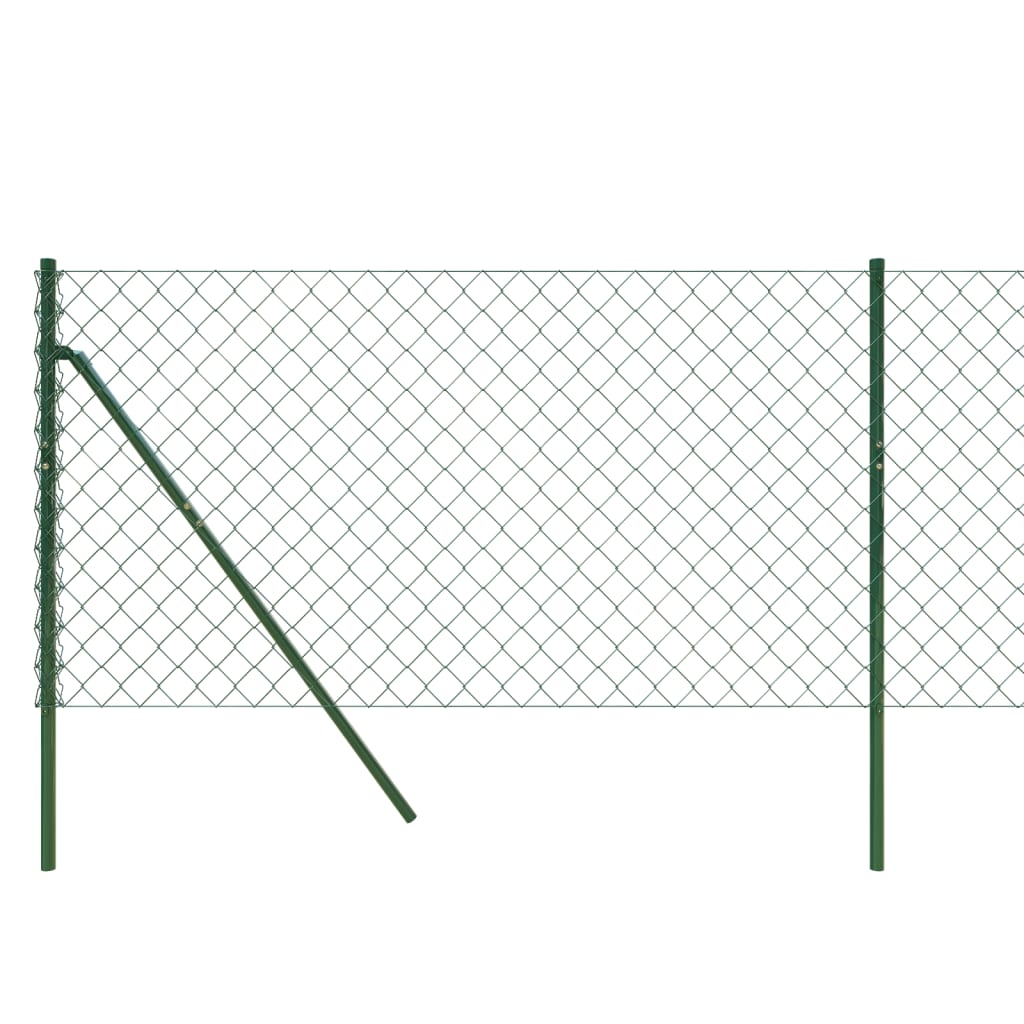 vidaXL Chain Link Fence Green 0.8x10 m 4