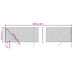 vidaXL Chain Link Fence Green 0.8x10 m 5