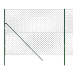 vidaXL Chain Link Fence Green 1.6x10 m 5
