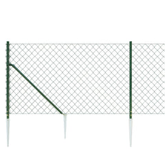 Chain Link Fence with Spike Anchors Height 25 m Green 1 m