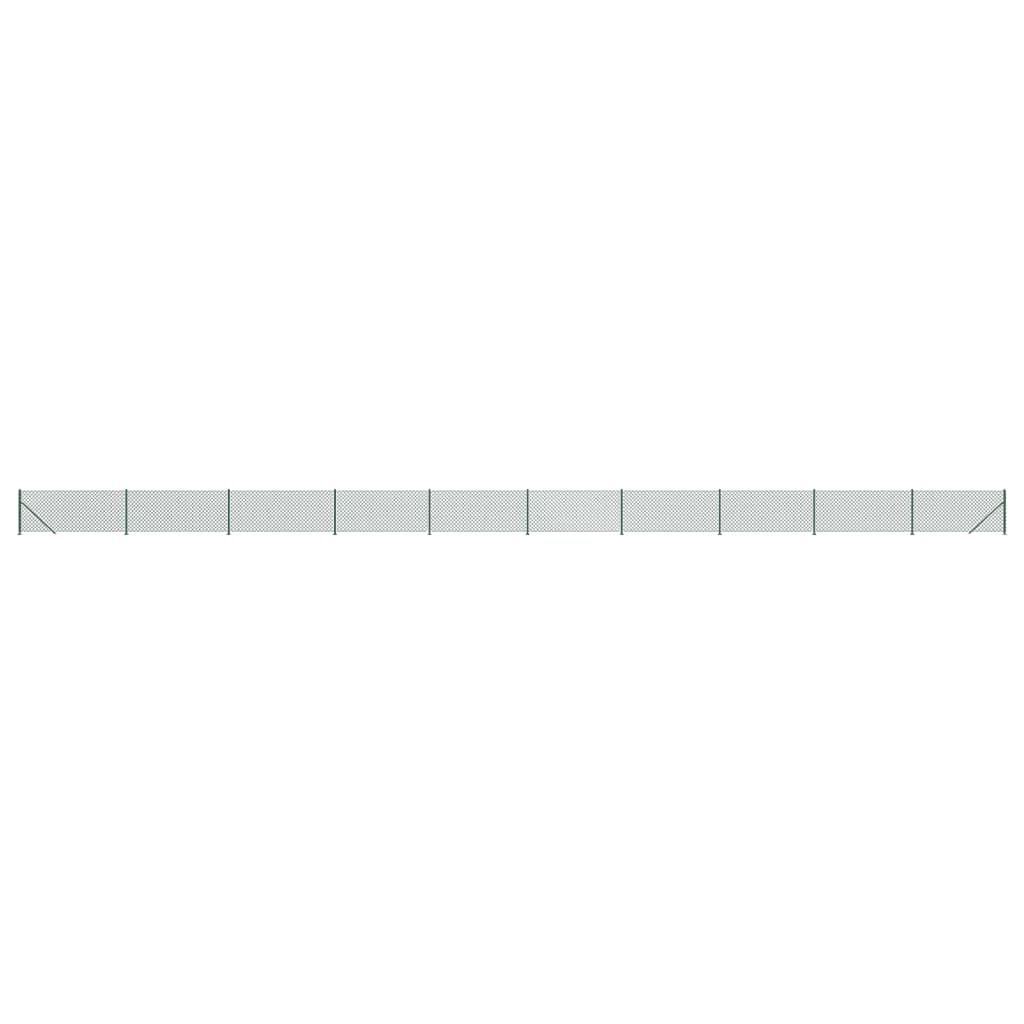 Chain Link Fence with Flange Height 25 m Green 0.8 m