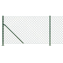 vidaXL Chain Link Fence with Flange Green 0.8x25 m 4