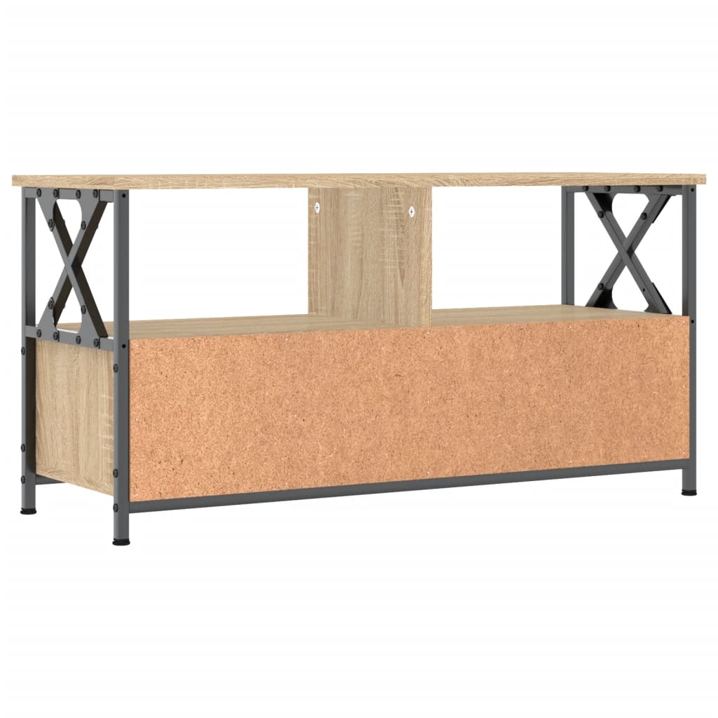 vidaXL TV Cabinet Sonoma Oak 90x33x45 cm Engineered Wood&Iron 5