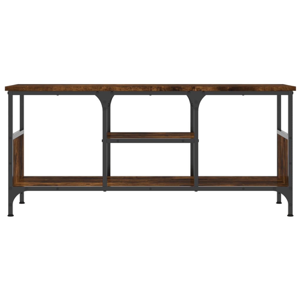 vidaXL TV Cabinet Smoked Oak 100x35x45 cm Engineered Wood&Iron 4