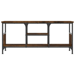 vidaXL TV Cabinet Smoked Oak 100x35x45 cm Engineered Wood&Iron 4