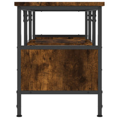 vidaXL TV Cabinet Smoked Oak 100x35x45 cm Engineered Wood&Iron 5