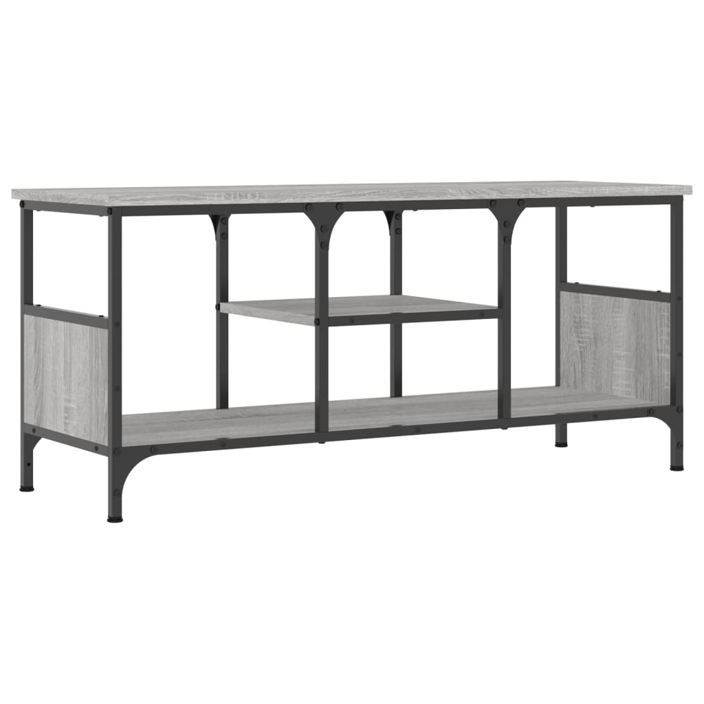 vidaXL TV Cabinet Grey Sonoma 100x35x45 cm Engineered Wood&Iron 2