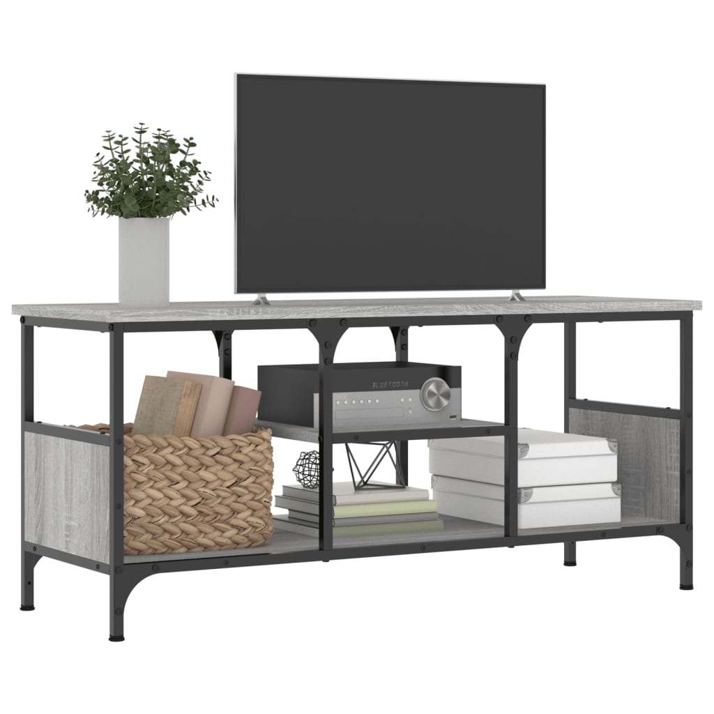 vidaXL TV Cabinet Grey Sonoma 100x35x45 cm Engineered Wood&Iron 3