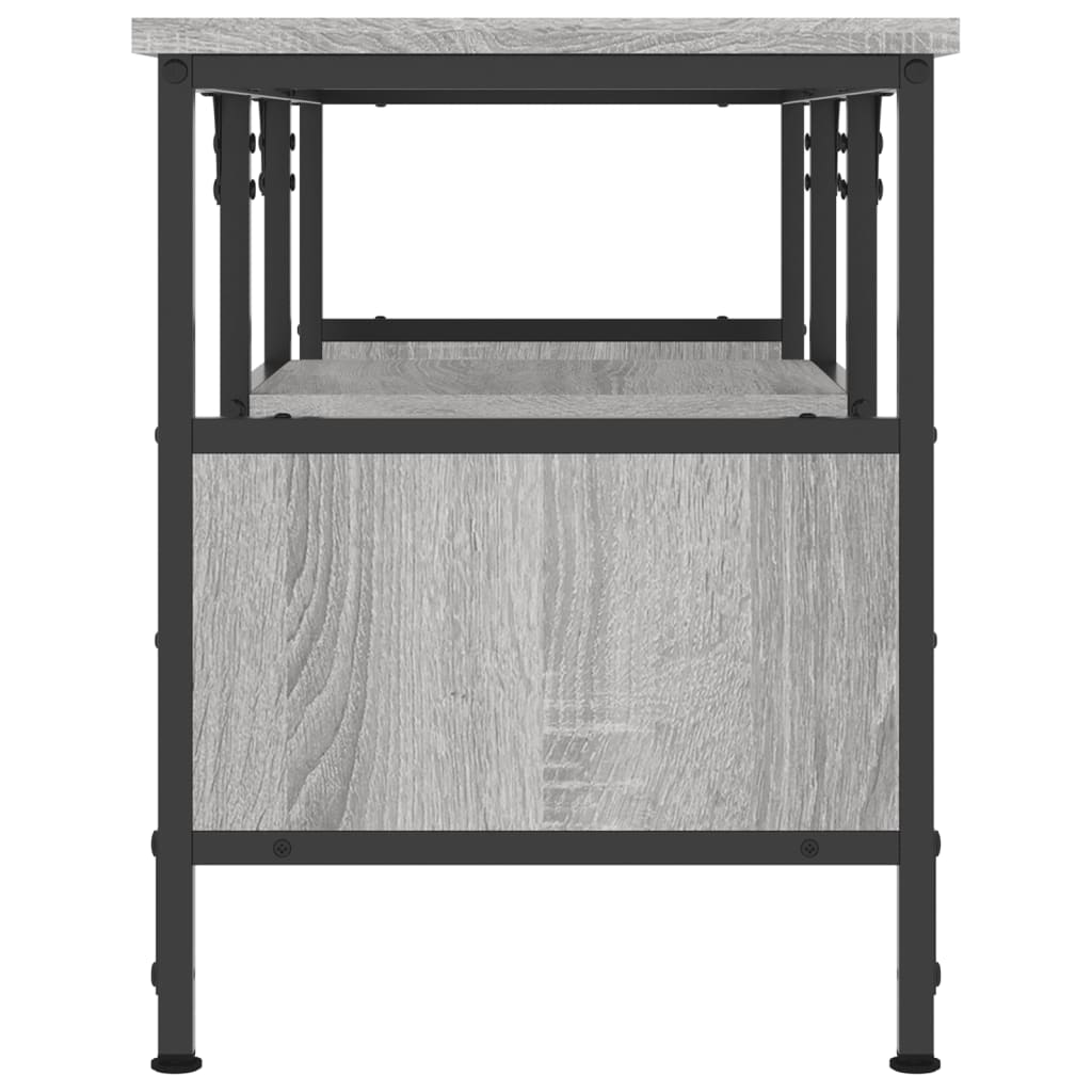 vidaXL TV Cabinet Grey Sonoma 100x35x45 cm Engineered Wood&Iron 5