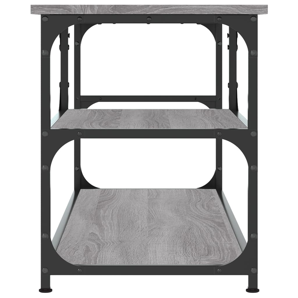 vidaXL TV Cabinet Grey Sonoma 103x38x46.5 cm Engineered Wood and Steel 5