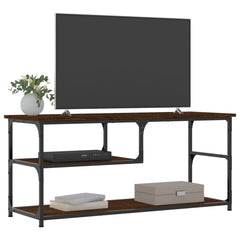 vidaXL TV Cabinet Brown Oak 103x38x46.5 cm Engineered Wood and Steel 3