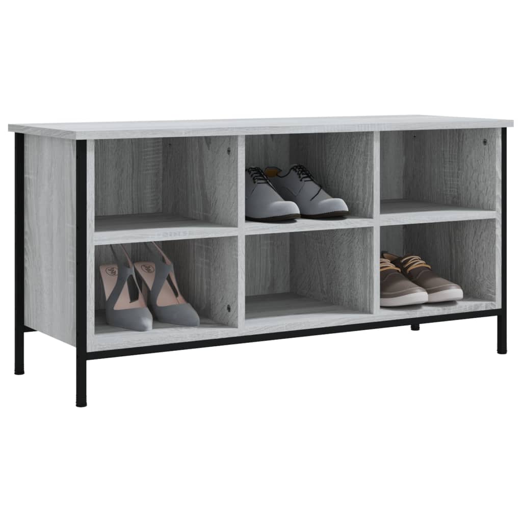 vidaXL Shoe Cabinet Grey Sonoma Holds up to 6 pairs of shoes 6