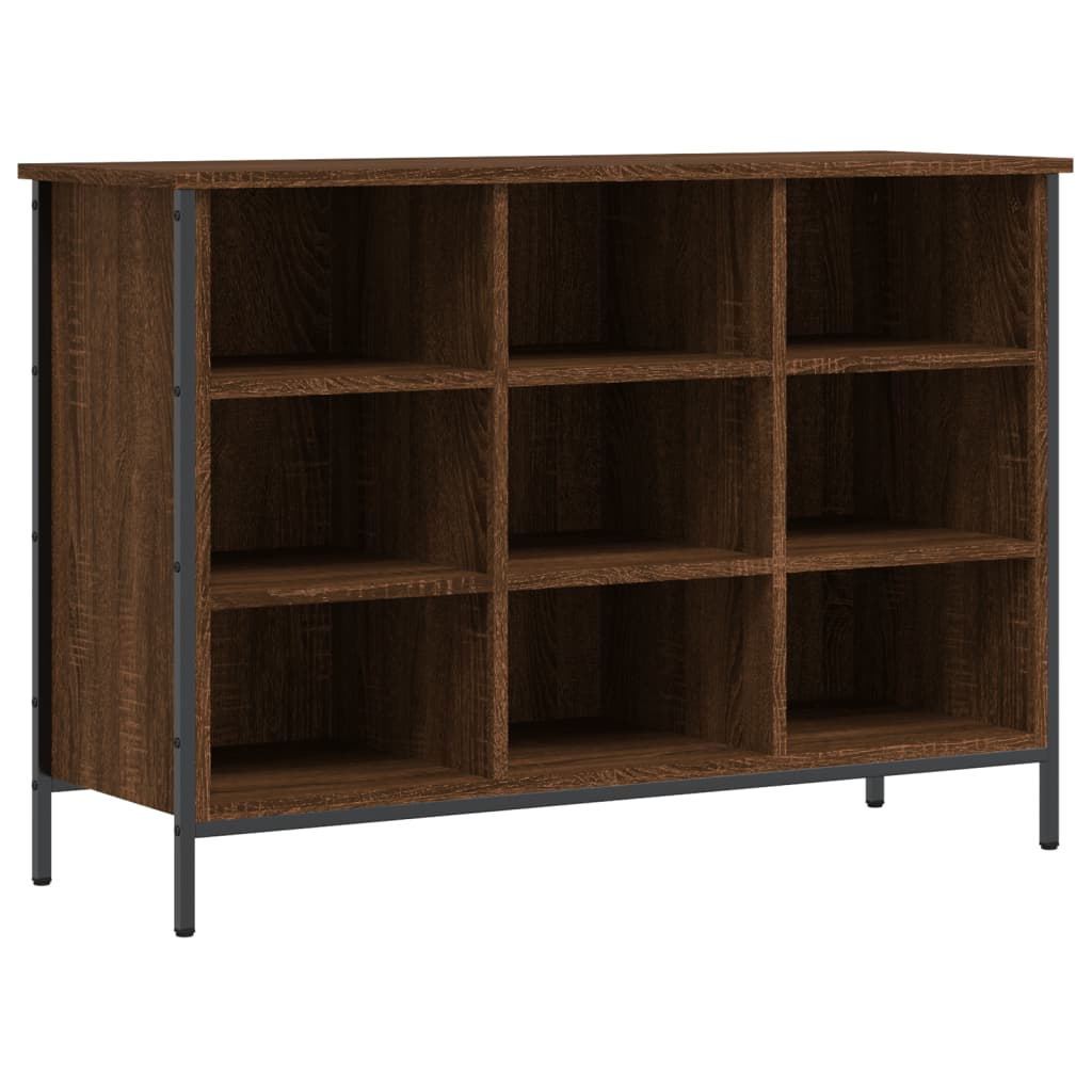 vidaXL Shoe Cabinet Brown Oak 9 compartments 2