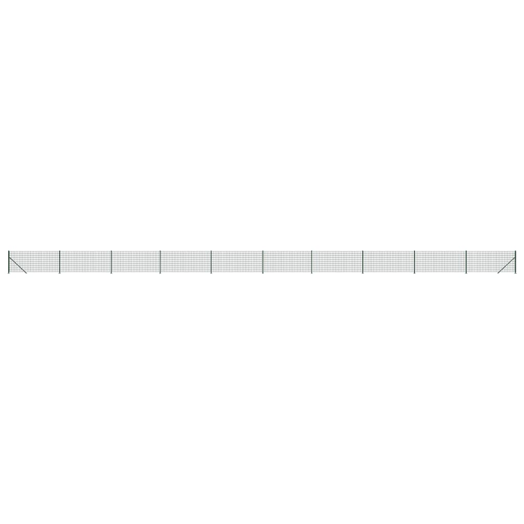 vidaXL Wire Mesh Fence with Flange Green 0.8x25 m 2