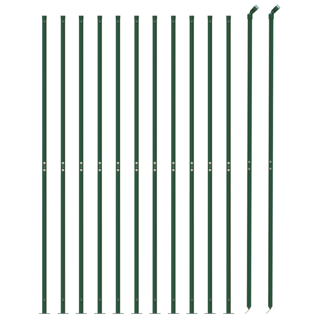 vidaXL Wire Mesh Fence with Flange Green 0.8x25 m 3