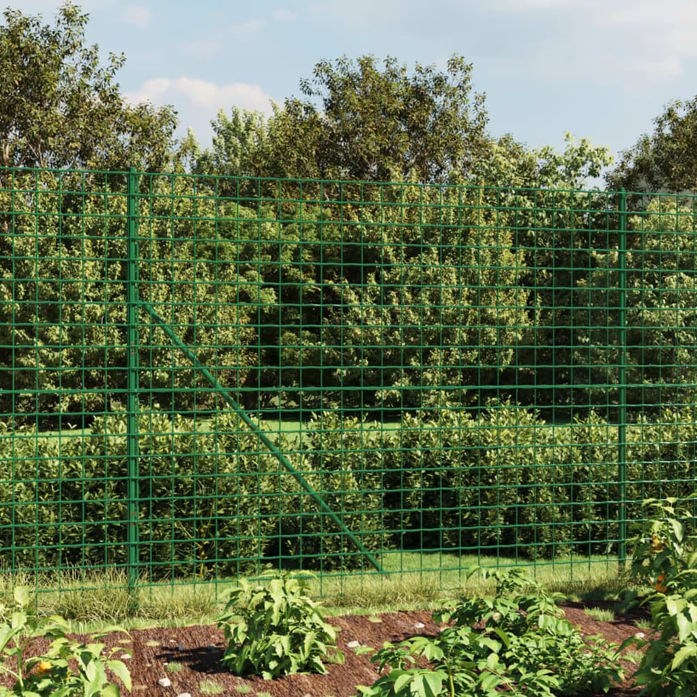 Wire Mesh Fence with Flange Green 2 m 25 m