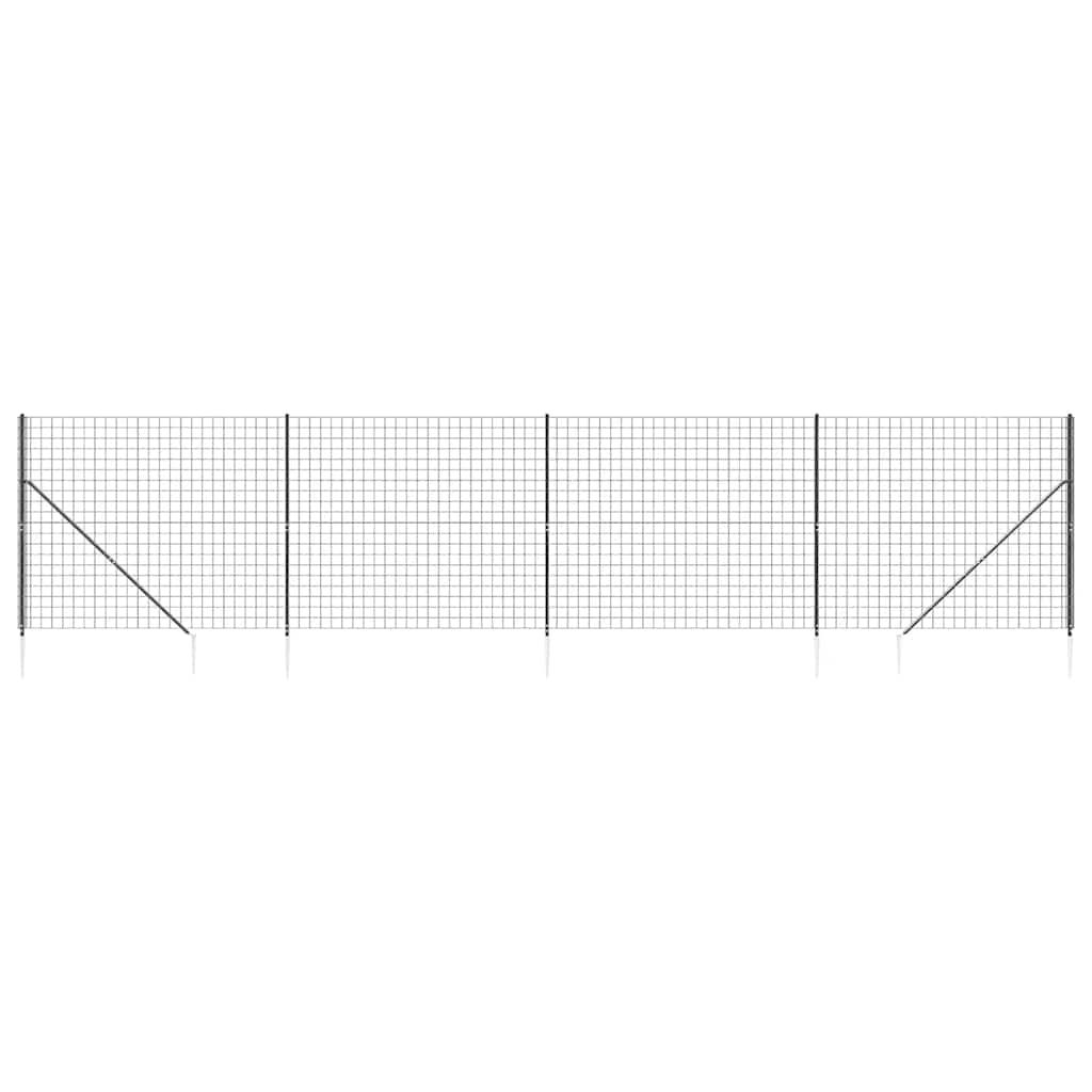 Wire Mesh Fence with Spike Anchors Anthracite 1.6 m 10 m