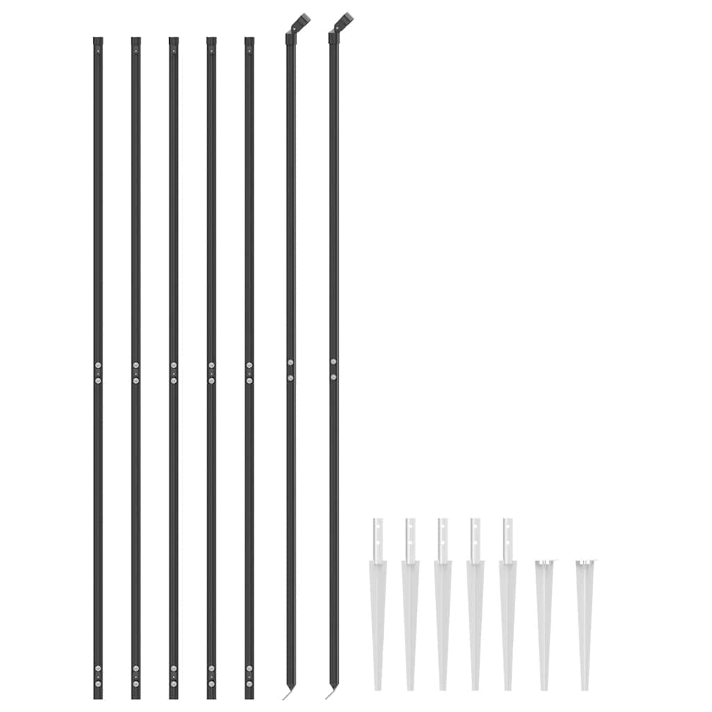 Wire Mesh Fence with Spike Anchors Anthracite 1.6 m 10 m