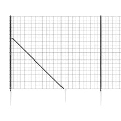 Wire Mesh Fence with Spike Anchors Anthracite 1.6 m 10 m