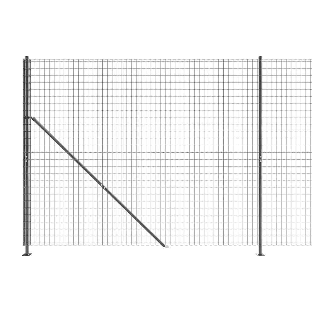 Wire Mesh Fence with Flange Anthracite 1.4 m 10 m