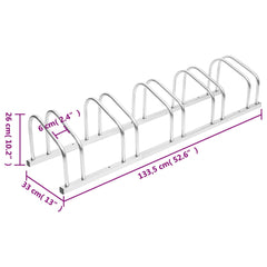 vidaXL Bike Rack for 5 Bikes Galvanised Steel 6
