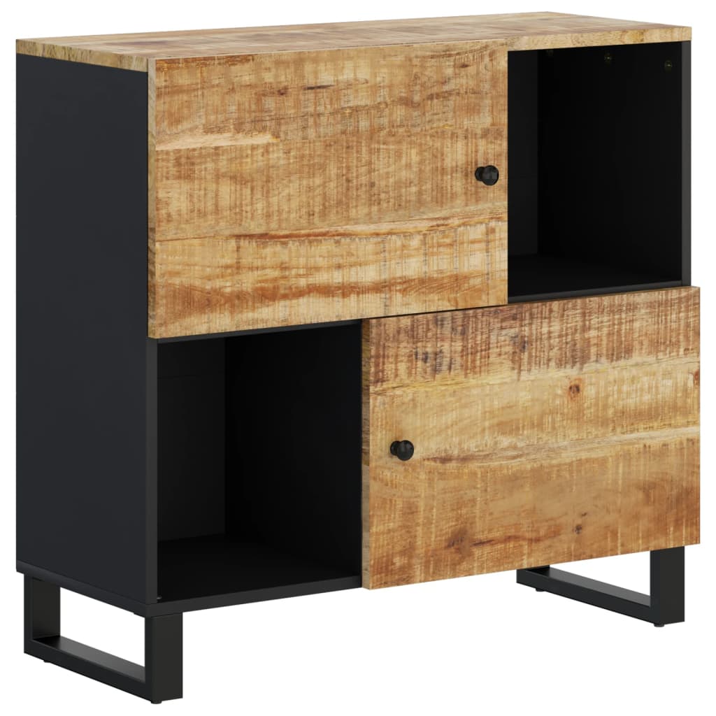 Sideboard with 2 Doors 80x33x75 cm Solid Wood Mango Light brown