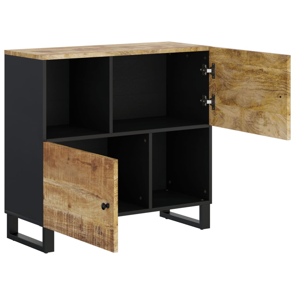 Sideboard with 2 Doors 80x33x75 cm Solid Wood Mango Light brown