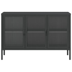 vidaXL Sideboard Black 105x35x70 cm Glass and Steel 4