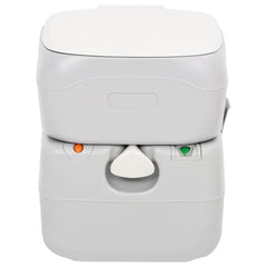 vidaXL Portable Camping Toilet Grey and White 22+12 L HDPE 2