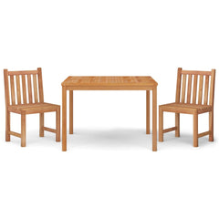 3 Piece Garden Dining Set Solid Wood Teak 110 cm table length 2x chair + table