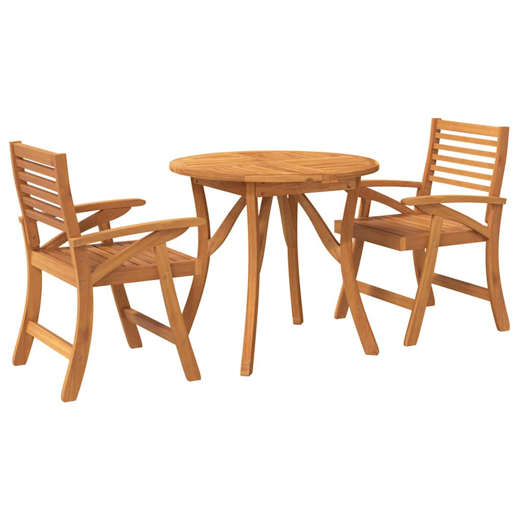 5 Piece Garden Dining Set Solid Wood Acacia Ø 85 cm 2