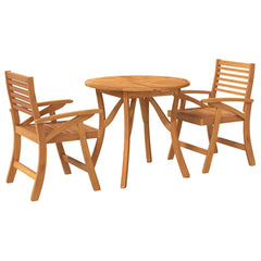 5 Piece Garden Dining Set Solid Wood Acacia Ø 85 cm 2