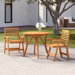 5 Piece Garden Dining Set Solid Wood Acacia Ø 85 cm 2