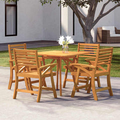 5 Piece Garden Dining Set Solid Wood Acacia 85 x 85 cm 4