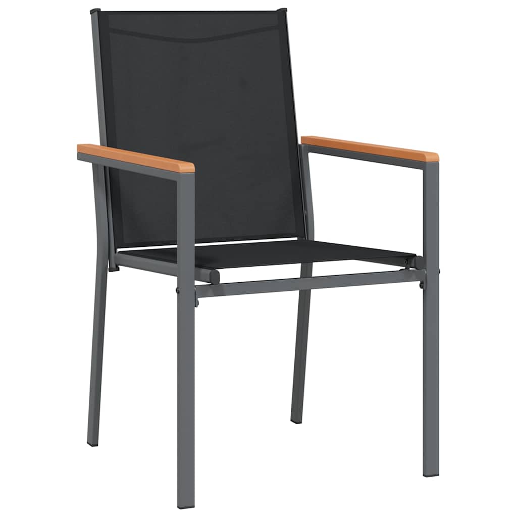 Garden Chairs Black 55x61,5x90 cm Textilene and Steel 2