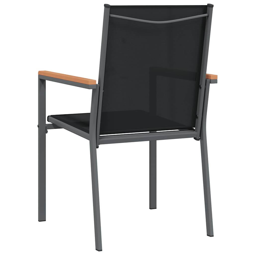 Garden Chairs Black 55x61,5x90 cm Textilene and Steel 2