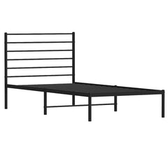 vidaXL Metal Bed Frame without Mattress with Headboard Black 90x190cm 4