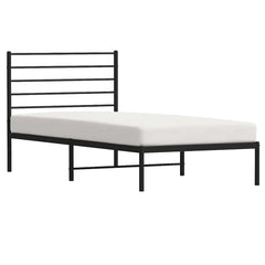 vidaXL Metal Bed Frame without Mattress with Headboard Black 90x190cm 5