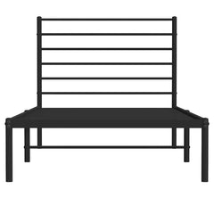 vidaXL Metal Bed Frame without Mattress with Headboard Black 90x190cm 6