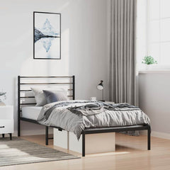 vidaXL Metal Bed Frame without Mattress With headboard Black