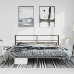 vidaXL Metal Bed Frame without Mattress with Headboard Black 193x203cm 3