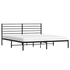 vidaXL Metal Bed Frame without Mattress with Headboard Black 193x203cm 5