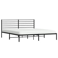 vidaXL Metal Bed Frame without Mattress with Headboard Black 200x200cm 5