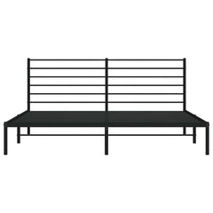 vidaXL Metal Bed Frame without Mattress with Headboard Black 200x200cm 6